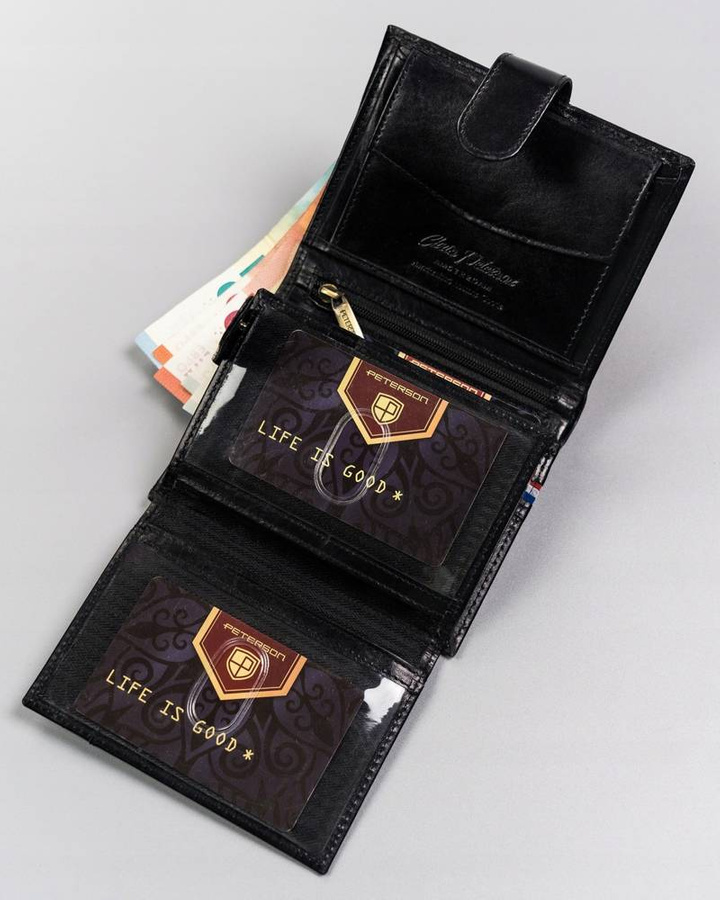 Leather wallet RFID PETERSON PTN 22309L-VT-A