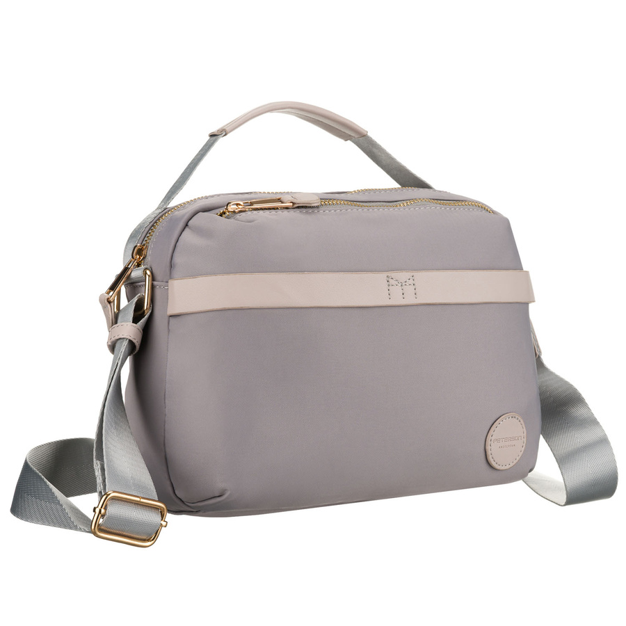 Dámska šedá nylonová listová kabelka – praktická elegancia do mesta