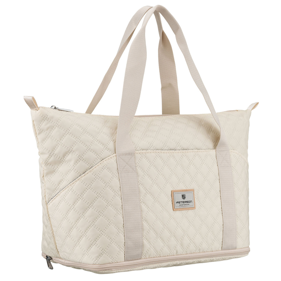 Beżowa, treningowa torba wykonana z poliestru, jednokomorowa - Peterson