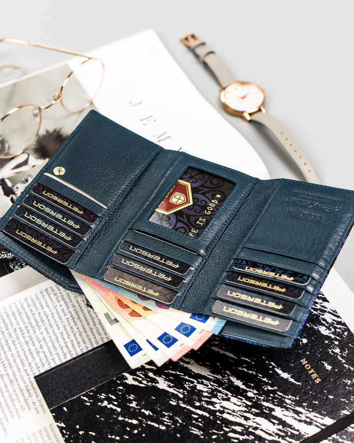 Leather wallet RFID PETERSON PTN 42108-ONBF