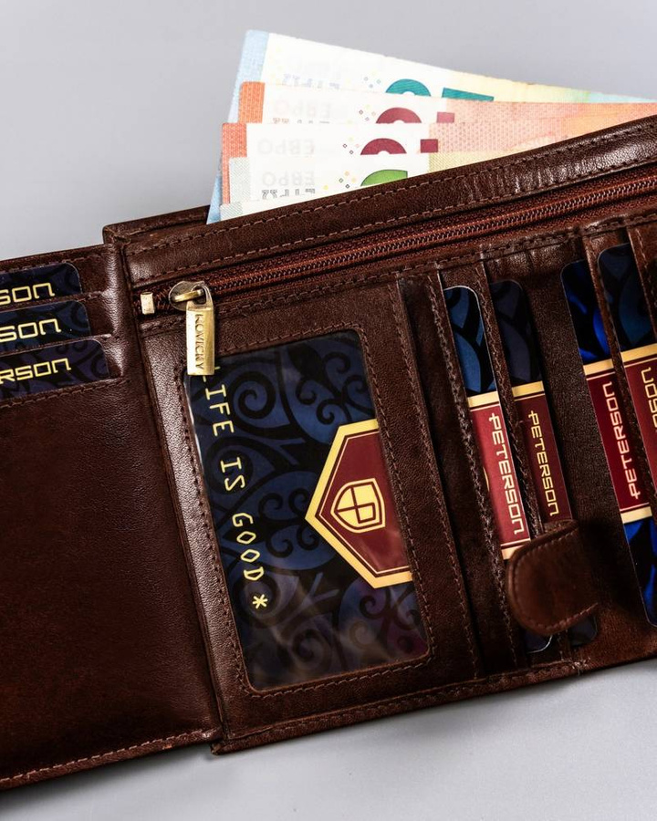 Leather wallet RFID PETERSON PTN 22308-VT