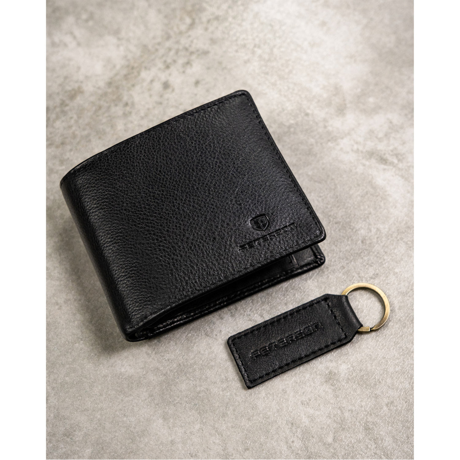 Leather wallet & key ring set PETERSON PTN SET-M-1549-D