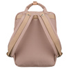 Beżowy, duży plecak damski wykonany z poliestru i skóry ekologicznej - Peterson