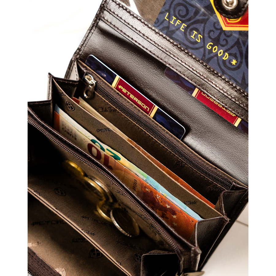 Leather wallet RFID PETERSON PTN RD-21-NGV