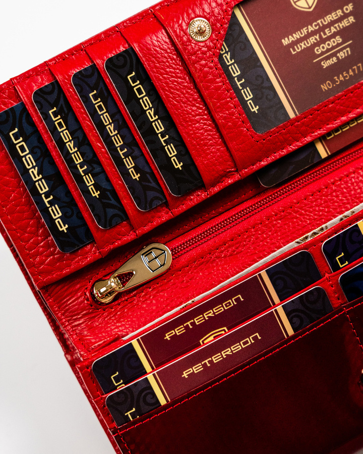 Leather wallet RFID PETERSON PTN 421028-SBR