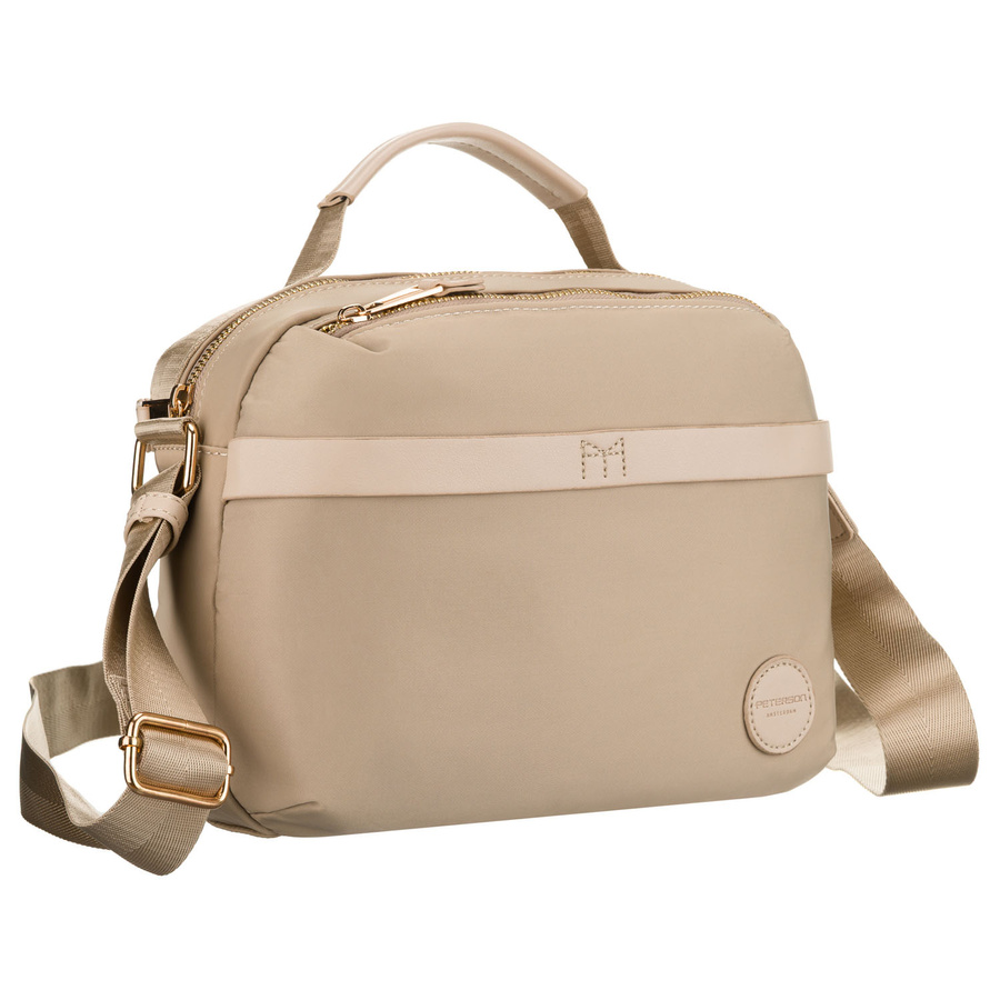 Dámska béžová nylonová listová kabelka – kompaktná, ľahká a elegantná