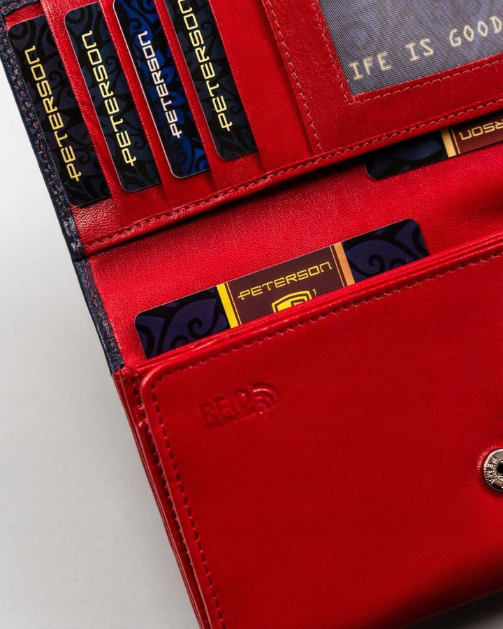 Leather wallet RFID PETERSON PTN KA-19