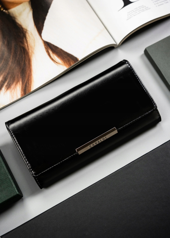 Leather & leatherette wallet RFID 4U CAVALDI PX21-20-BL