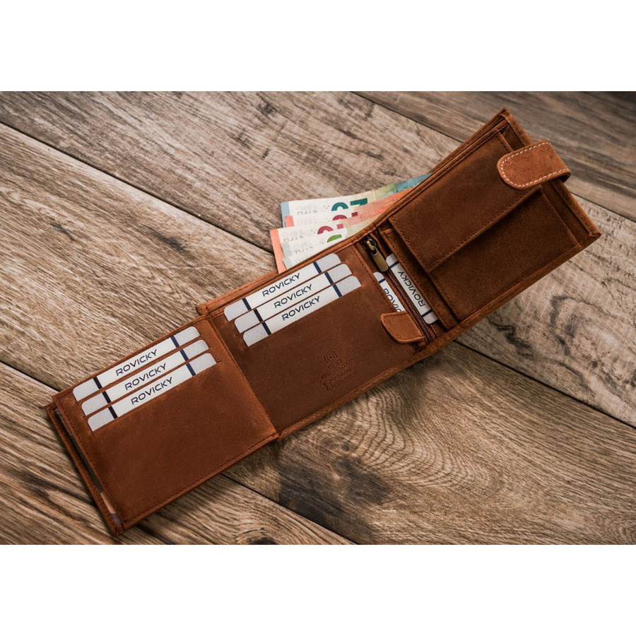Leather wallet RFID ALWAYS WILD N992L-CHM-DEER-BL CO