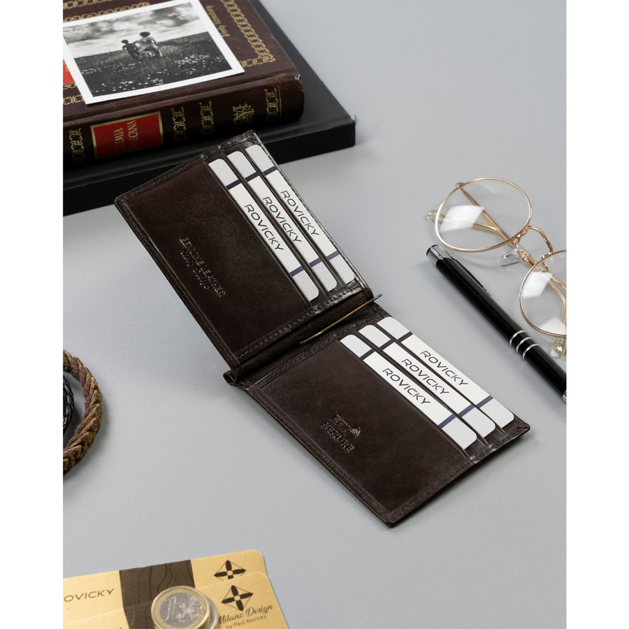 Leather wallet RFID ROVICKY N1908-RVT