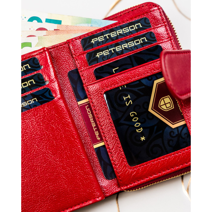 Leather and leatherette wallet RFID PETERSON PTN PS115-HNL