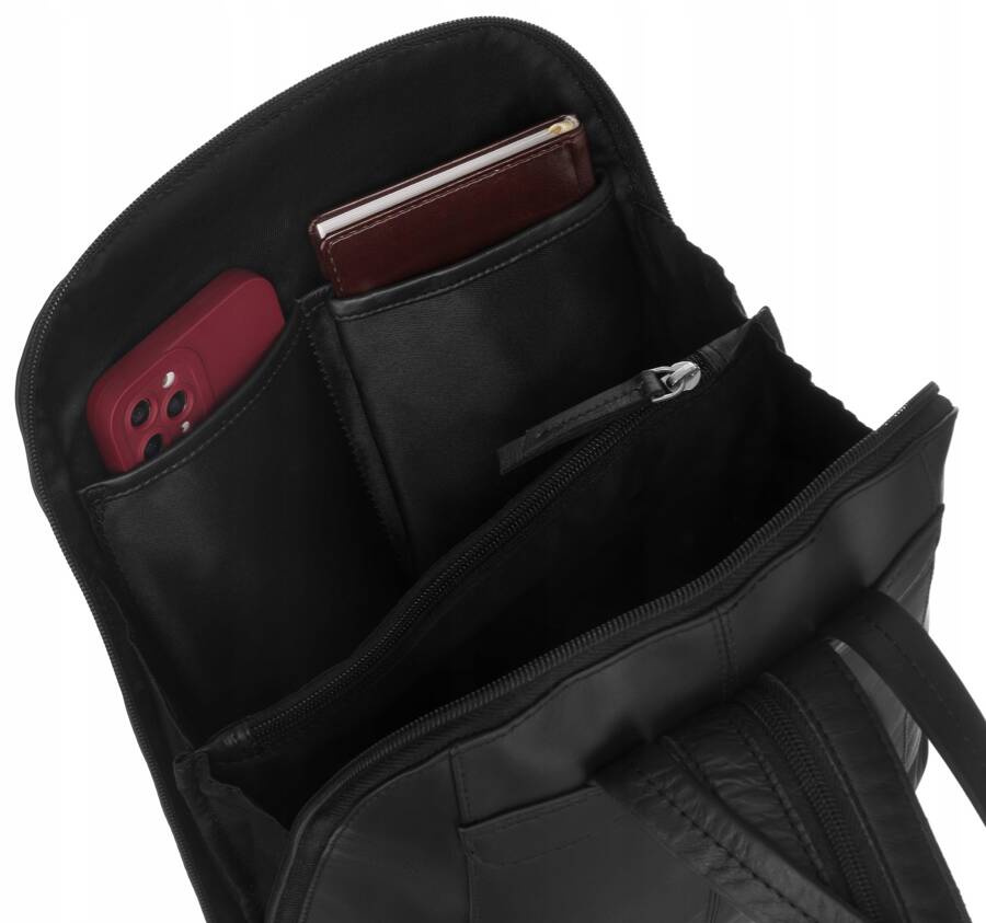 Leather bagpack PETERSON PTN PLE-343A-SNC