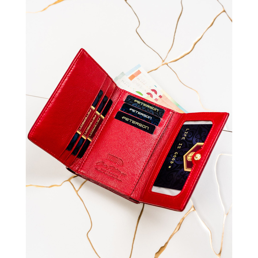 Leather and leatherette wallet RFID PETERSON PTN PS15-09-HNL