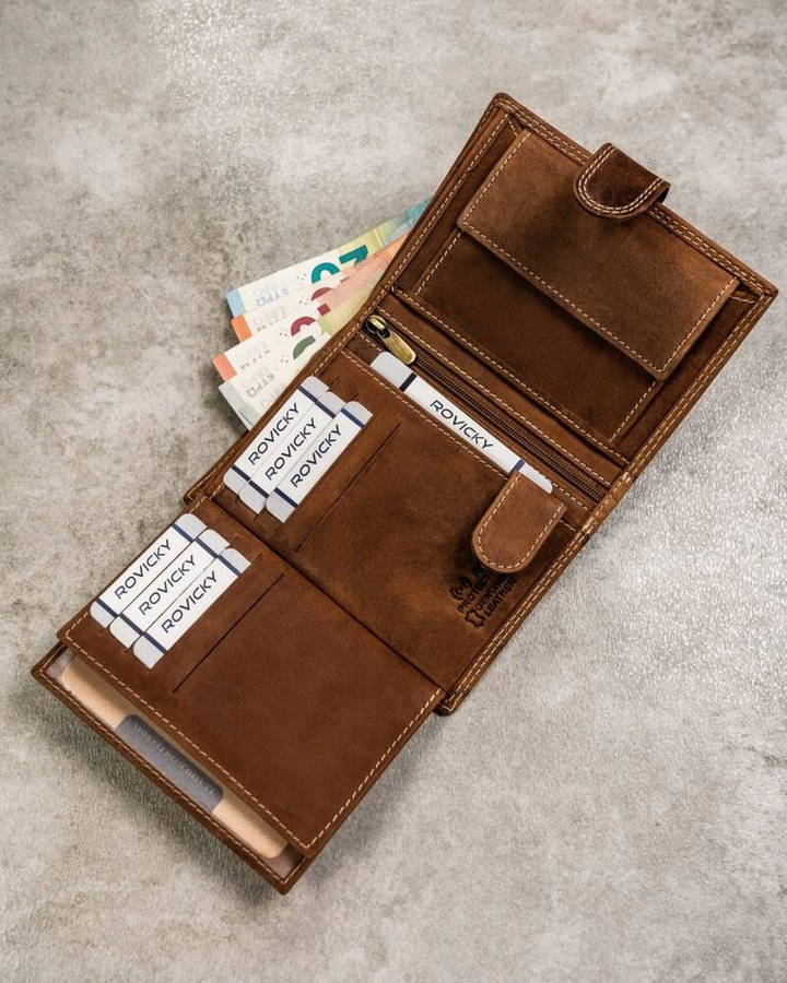 Leather wallet RFID ALWAYS WILD N4L-CHM