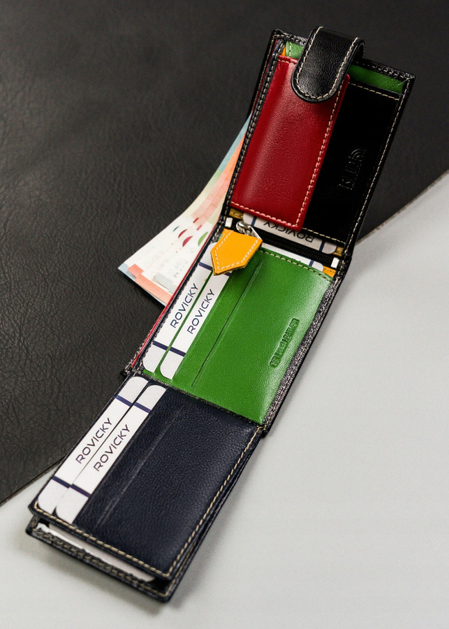 Leather wallet RFID ROVICKY R-RM-24-15L-GCL