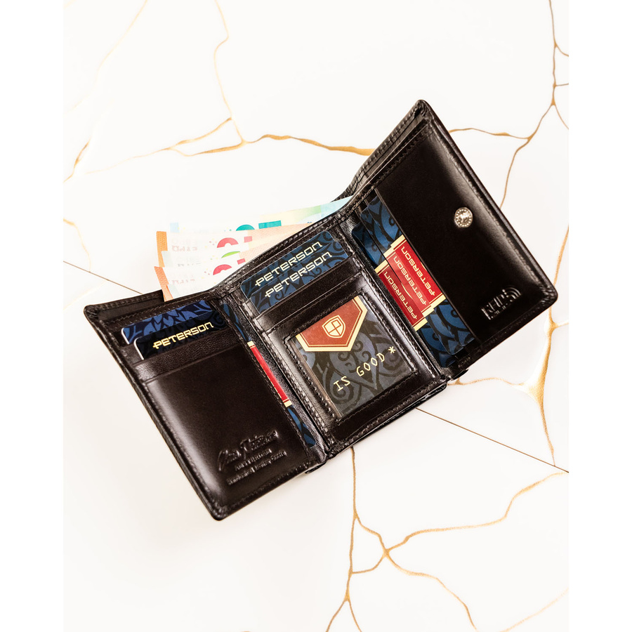 Leather wallet RFID PETERSON PTN RD-17-NGV