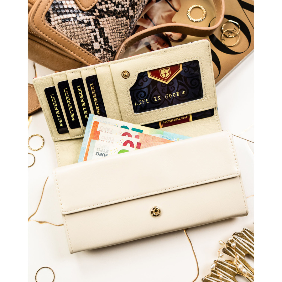 Leather and leatherette wallet RFID PETERSON PTN PX22-PF2