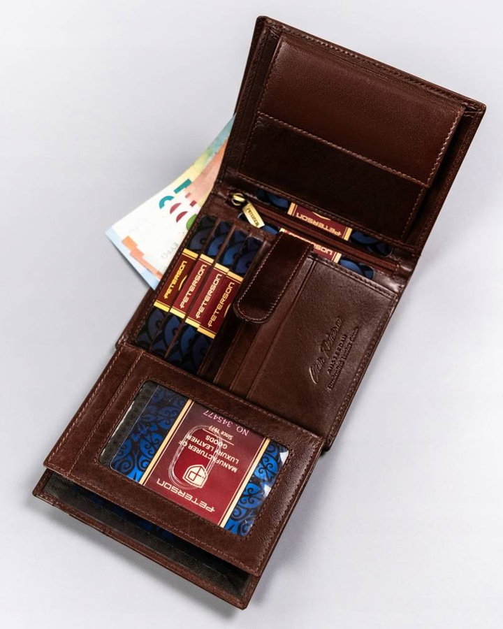 Leather wallet RFID PETERSON PTN 22307-VT