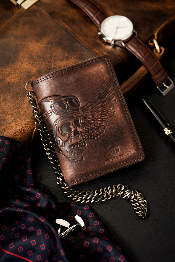 Leather wallet RFID PETERSON PTN N4C-VIN-S