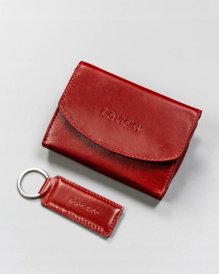 Leather wallet + keyring set ROVICKY R-ZD-604-BG