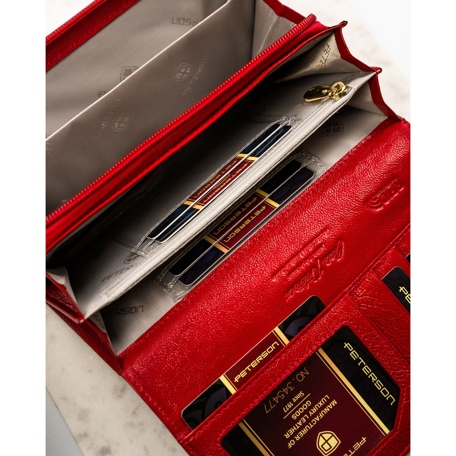 Leather wallet RFID PETERSON PTN 42106-BF