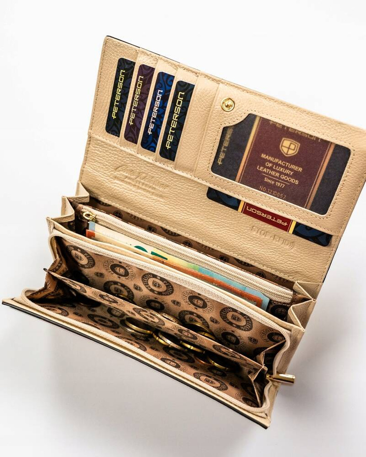 Leather wallet RFID PETERSON PTN 1N-409