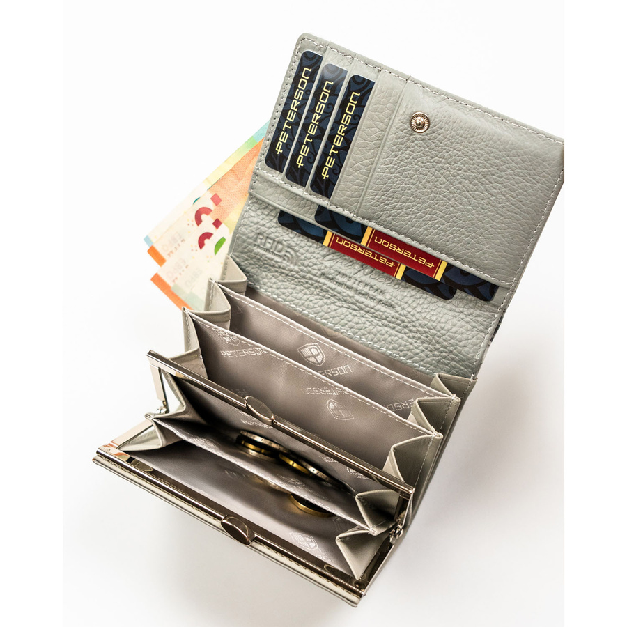 Leather+leatherette wallet RFID PETERSON PTN PX30-1-NPK
