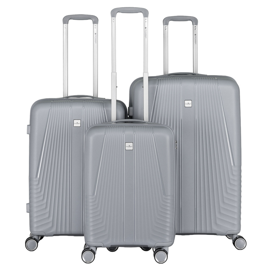 Súprava cestovných kufrov z odolného ABS plastu v sivej farbe - Peterson