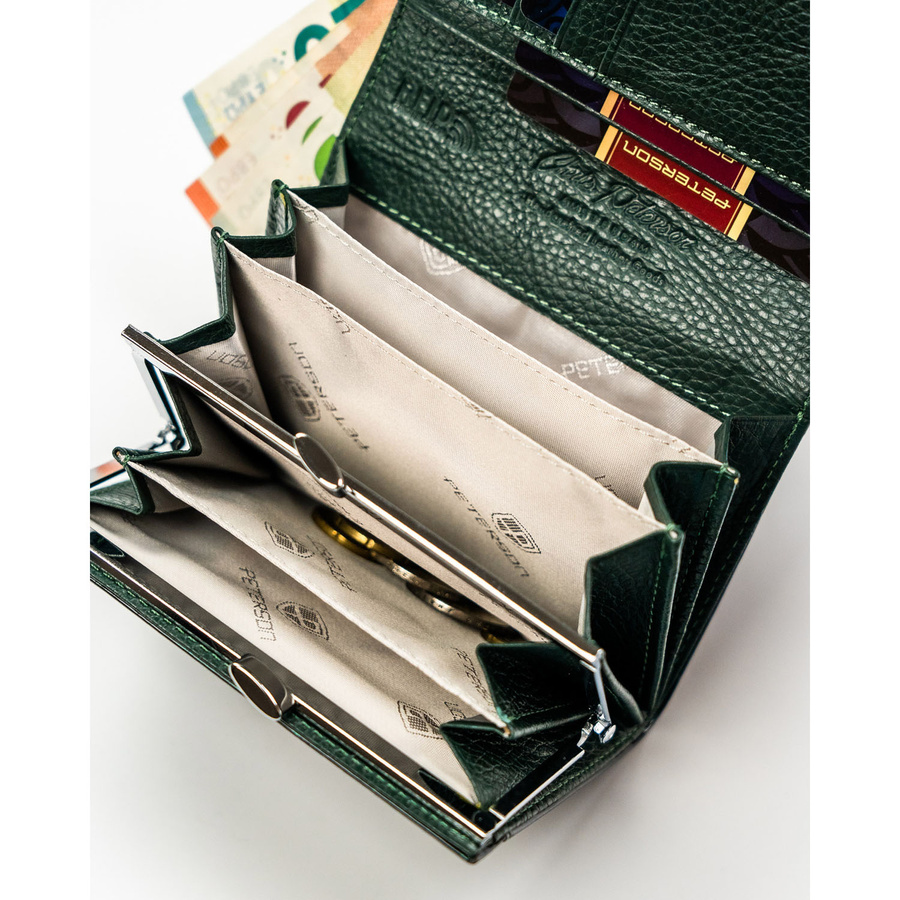 Leather and leatherette wallet RFID PETERSON PTN PS445-FDS