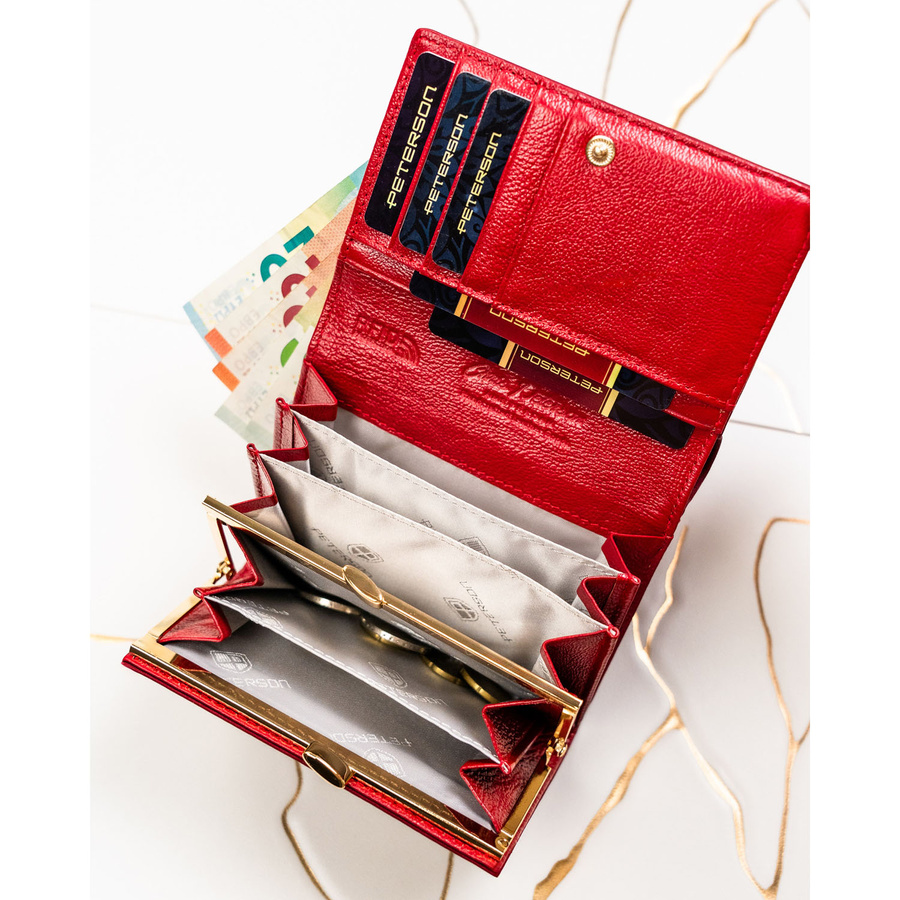 Leather and leatherette wallet RFID PETERSON PTN PS445-HNL
