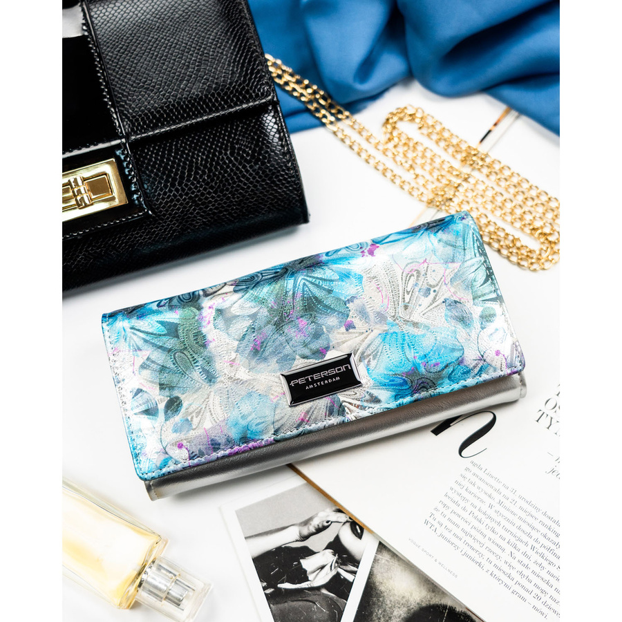 Leather+leatherette wallet RFID PETERSON PTN PX24-1-NPK