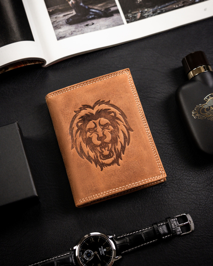 Leather wallet RFID ALWAYS WILD N4-CHM-LION