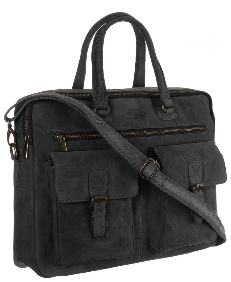 Leather laptop bag ALWAYS WILD LAP-15602-TGH