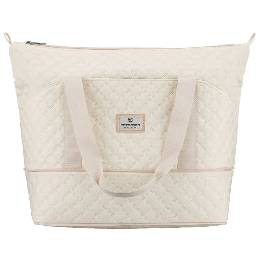 Beżowa, treningowa torba wykonana z poliestru, jednokomorowa - Peterson