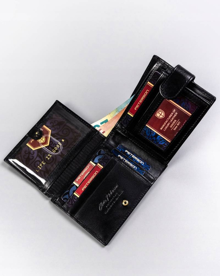 Leather wallet RFID PETERSON PTN 22301L-VT