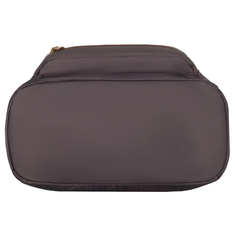 Szary, miejski plecak damski z poliestru zamykany suwakami - Peterson