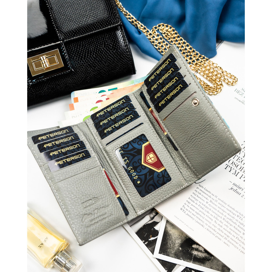 Leather+leatherette wallet RFID PETERSON PTN PX23-1-NPK