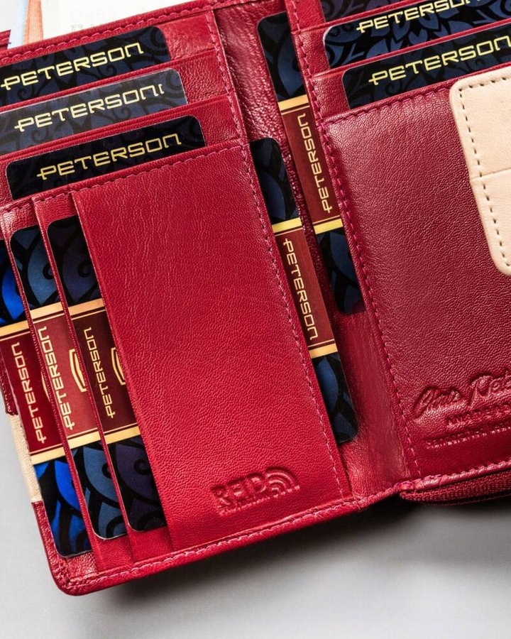 Leather wallet RFID PETERSON PTN KA-18