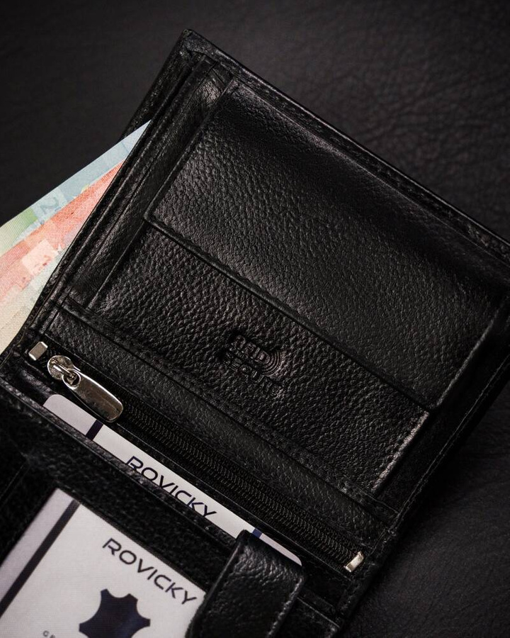 Leather wallet RFID ROVICKY N4-RPVT-BL