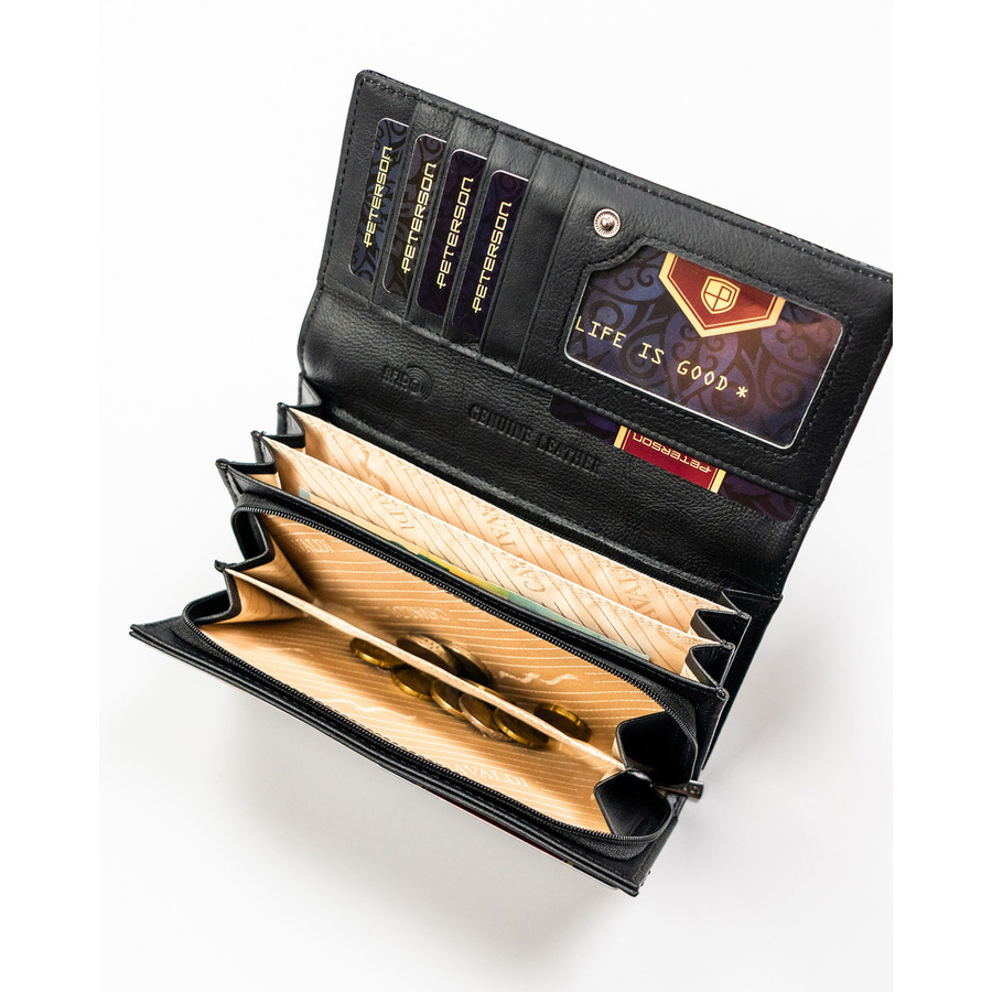 Leather+leatherette wallet RFID 4U CAVALDI PN20-RS