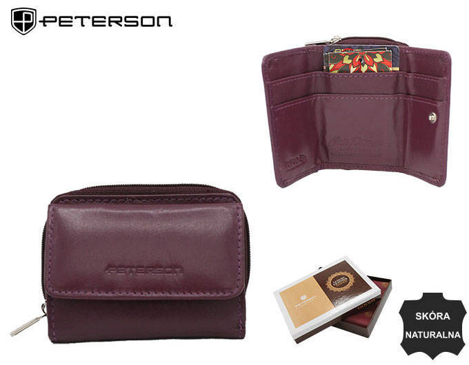 Leather wallet RFID PETERSON PTN RD-210-MCL