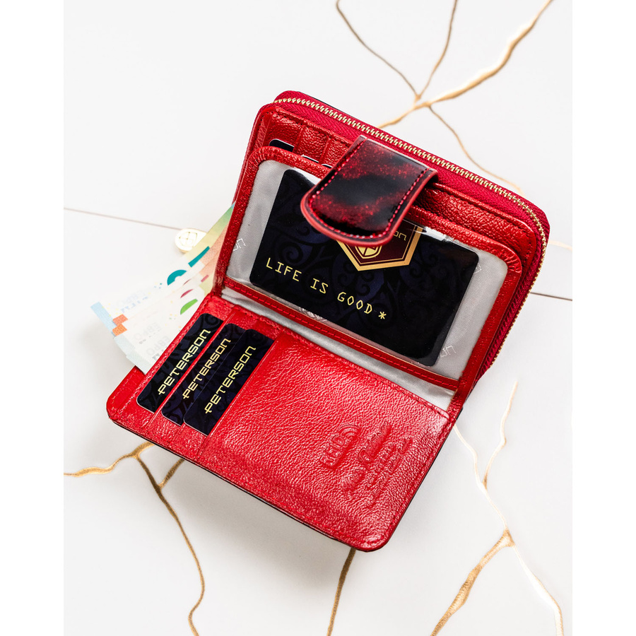 Leather and leatherette wallet RFID PETERSON PTN PS115-TDS