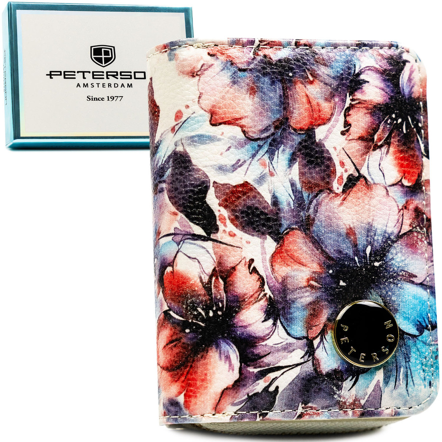 Leather and leatherette wallet RFID PETERSON PTN PX33-PF1