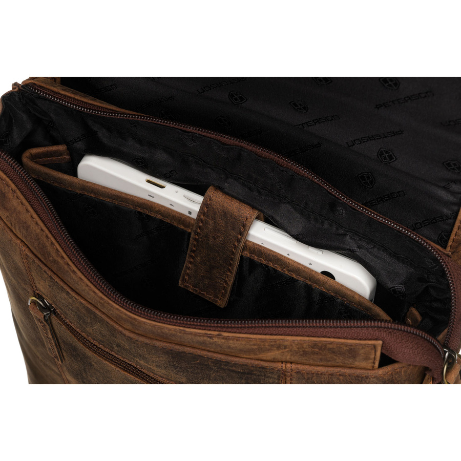 Leather bag PETERSON PTN 996-B-NSH