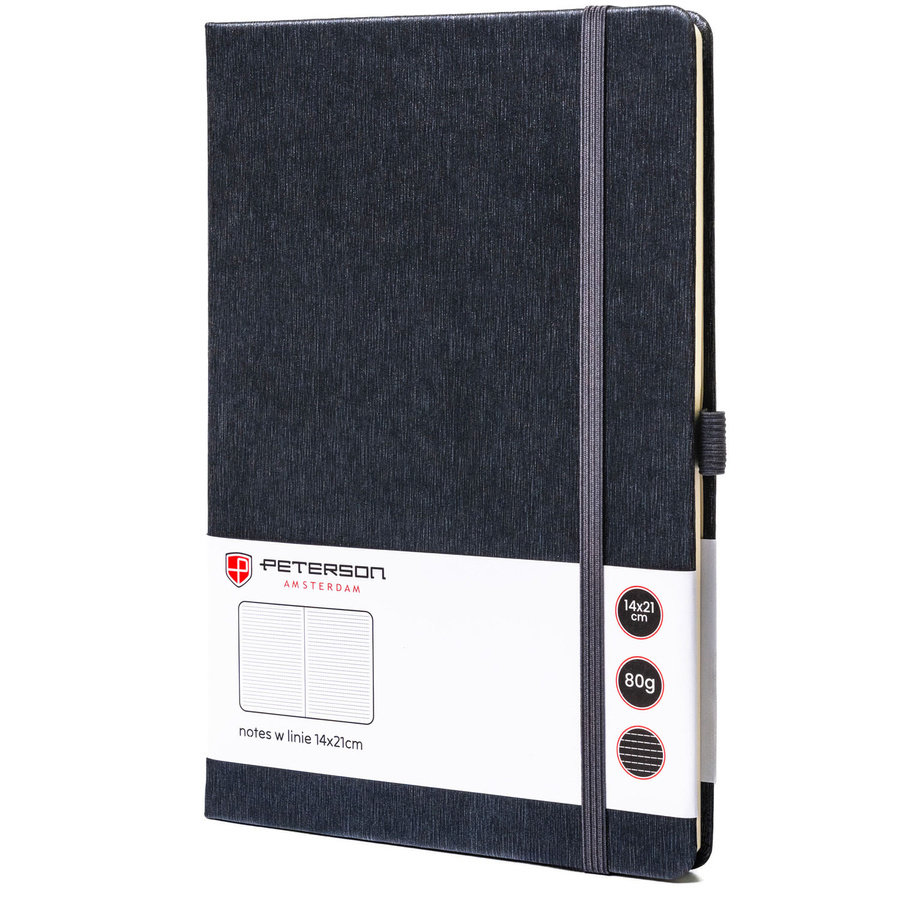 Sivý zápisník A5 s linajkami a tvrdou väzbou