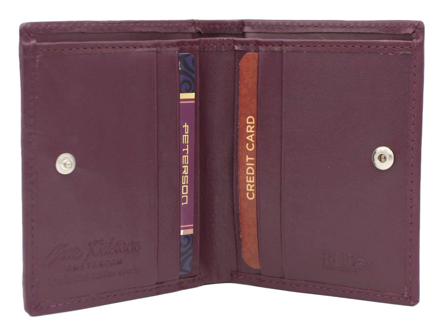 Leather wallet RFID PETERSON PTN RD-220-MCL