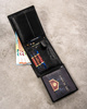 Leather wallet+key ring set PETERSON PTN SET-M-N994-GVT