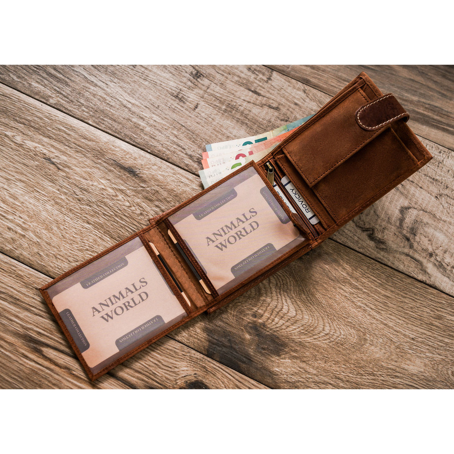 Elegancki portfel męski z nubukowej skóry naturalnej - Always Wild