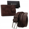 Leatherette wallet and belt set ROVICKY R-N003L-110-PU04