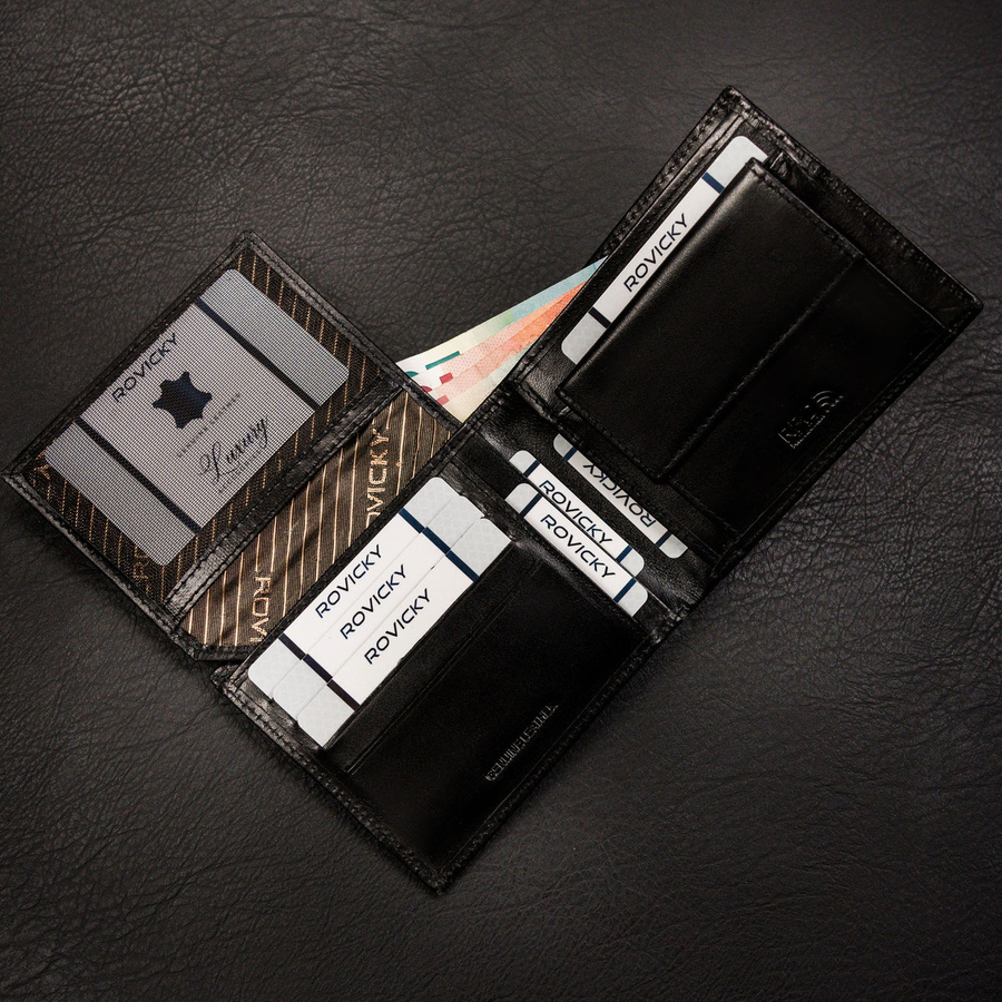 Leather wallet RFID ROVICKY CPR-06-NBAR